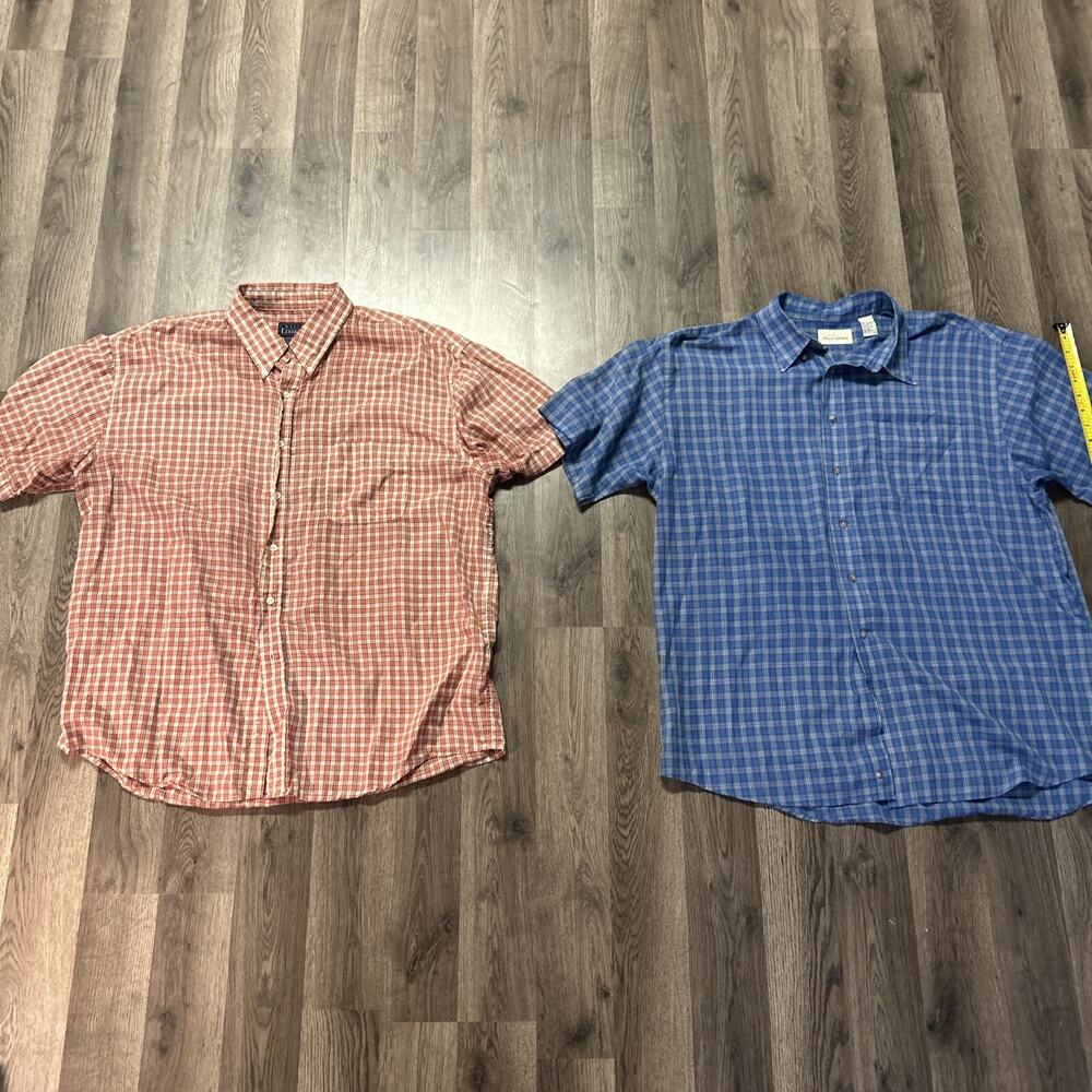 Lot Of Two XL Very Light Weight Material Button Up T Shirts